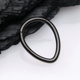 Blackline Teardrop Eggy Steel Seamless Clicker Hoop Ring