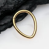 Golden Teardrop Eggy Steel Seamless Clicker Hoop Ring
