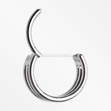 Triple Row Hoop Steel Seamless Clicker Hoop Ring
