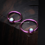 Colorline Opalescent Sparkle Captive Bead Ring-Purple