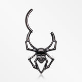Detail View 1 of Blackline Venomous Skull Spider Steel Clicker Hoop Ring