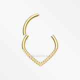 Detail View 1 of Golden Hammered Chevron Seamless Clicker Hoop Ring