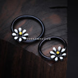 Blackline Adorable Daisy Flower Captive Bead Ring-Black/White/Yellow