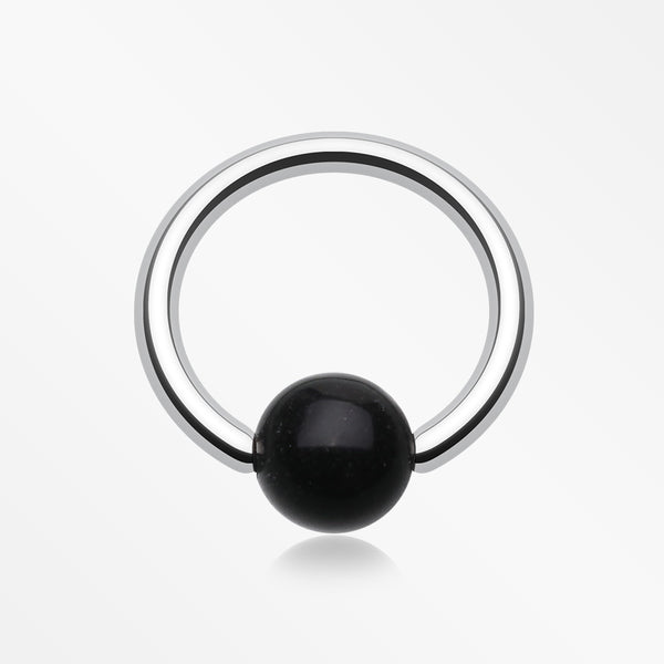 UV Acrylic Ball Top Captive Bead Ring-Black