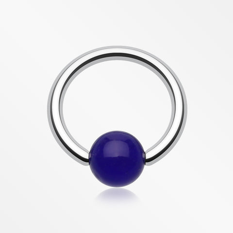 UV Acrylic Ball Top Captive Bead Ring-Blue
