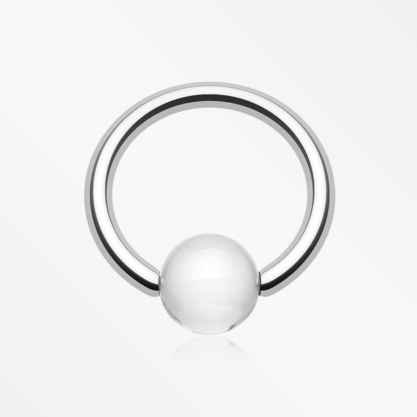 UV Acrylic Ball Top Captive Bead Ring-Clear Gem