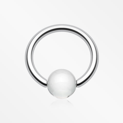 UV Acrylic Ball Top Captive Bead Ring-Clear Gem