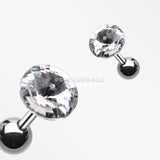 Pointy Faceted Crystal Cartilage Earring-Clear