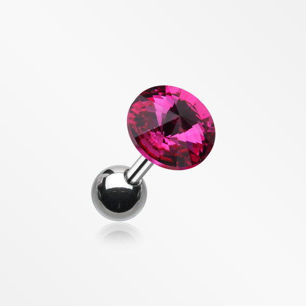 Pointy Faceted Crystal Cartilage Earring-Fuchsia