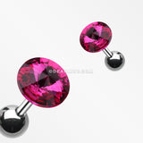 Pointy Faceted Crystal Cartilage Earring-Fuchsia