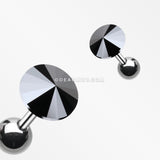 Pointy Faceted Crystal Cartilage Earring-Hematite
