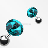 Pointy Faceted Crystal Cartilage Earring-Teal