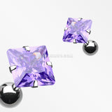 Square Gem Crystal Cartilage Earring-Tanzanite