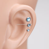 Gem Sparkle Cartilage Tragus Earring-Aqua