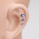 Gem Sparkle Cartilage Tragus Earring-Blue