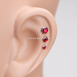 Gem Sparkle Cartilage Tragus Earring-Red