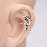 Colorline Gem Sparkle Cartilage Tragus Earring-Black/Clear