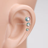 Colorline Gem Sparkle Cartilage Tragus Earring-Rainbow/Clear