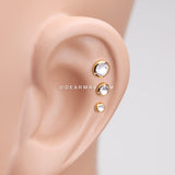 Golden Gem Sparkle Cartilage Tragus Earring-Clear