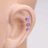 Opal Sparkle Cartilage Tragus Earring-Purple