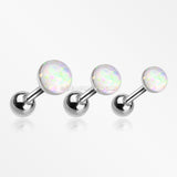 Opal Sparkle Cartilage Tragus Earring-White