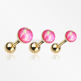 Golden Opal Sparkle Cartilage Tragus Earring-Pink