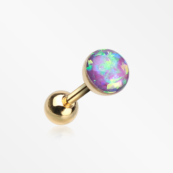 Golden Opal Sparkle Cartilage Tragus Earring-Purple