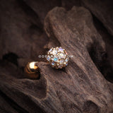 Golden Pave Sparkle Full Dome Cartilage Tragus Earring-Aurora Borealis