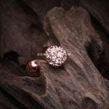 Rose Gold Pave Sparkle Full Dome Cartilage Tragus Earring-Clear