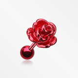 Colorline Steel Rose Cartilage Earring-Red
