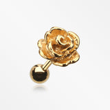 Golden Steel Rose Cartilage Earring-Gold