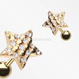 Golden Star Multi-Gem Cartilage Earring-Clear
