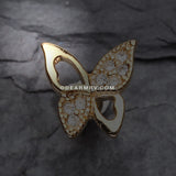 Golden Butterfly Cartilage Earring-Clear