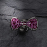 Multi-Gem Sparkle Bow Tie Cartilage Earring-Fuchsia