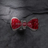 Multi-Gem Sparkle Bow Tie Cartilage Earring-Red