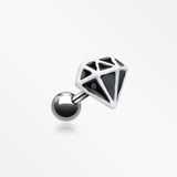 Urban Diamond Cartilage Tragus Earring-Black