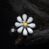 Spring Blossom Flower Cartilage Tragus Earring-White/Yellow