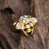 Golden Sweet Bumble Bee Cartilage Tragus Earring-Clear/Aqua