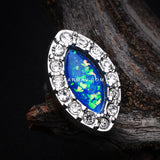 Opal Diamante Cartilage Tragus Earring-Clear/Blue