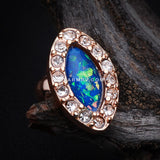Rose Gold Diamante Cartilage Tragus Earring-Clear/Blue