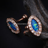 Rose Gold Diamante Cartilage Tragus Earring-Clear/Blue