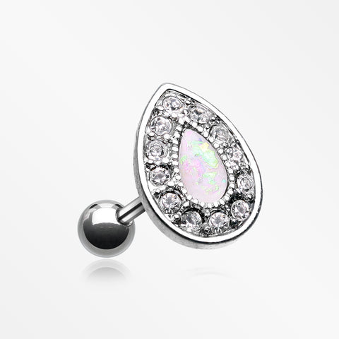 Opal Avice Cartilage Tragus Earring-Clear/White