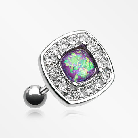 Opal Sparkle Essentia Cartilage Tragus Earring-Clear/Purple
