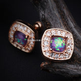 Rose Gold Opal Sparkle Essentia Cartilage Tragus Earring-Clear/Purple