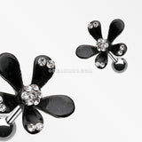 Spring Flower Bloom Cartilage Earring-Black