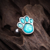 Adorable Paw Print Opal Sparkle Cartilage Tragus Earring-Teal