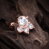 Rose Gold Royal Majestic Cartilage Tragus Earring-Clear