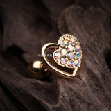 Golden Sparkle Glam Heart Cartilage Tragus Earring-Aurora Borealis