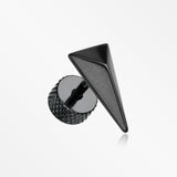 A Pair of Blackline Triangle Force Steel Fake Plug Earring-Black