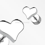 A Pair of Lovely Heart Steel Fake Plug Earring-Steel